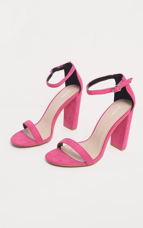 Fuschia May Blocked Heel Sandal | Shoes | PrettyLittleThing