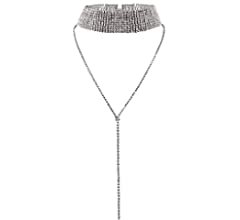 Amazon.com: Udobuy Elegant Shiny Rhinestone Choker Chunky Statement Necklaces Long Tassel Chain Chocker Jewelry: Jewelry