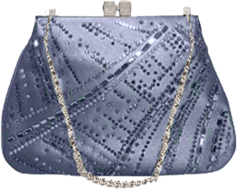 embellished periwinkle clutch