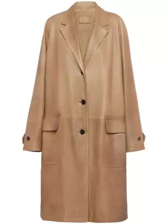 Prada single-breasted Leather Coat - Farfetch