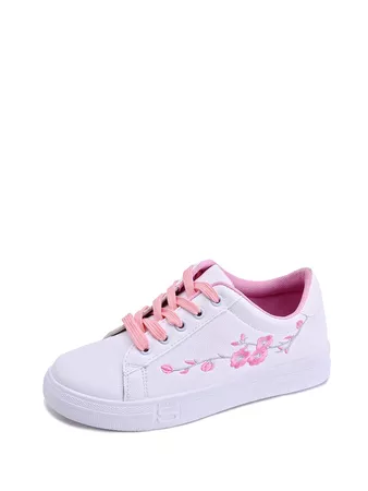 Flower Embroidery Detail Sneakers