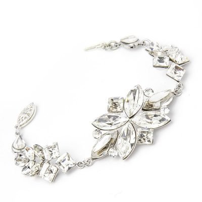 Crystal Earrings In Silver | Kleinfeld Bridal