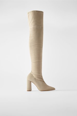 OVER - THE-KNEE SUEDE HIGH HEEL BOOTS-Boots-SHOES-WOMAN | ZARA United Kingdom