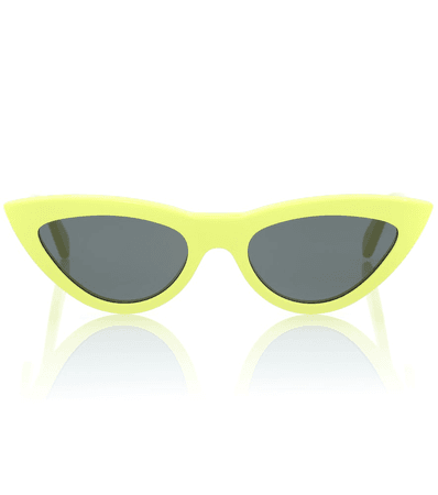 Celine Cat-Eye Sunglasses In Green | ModeSens