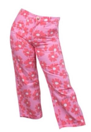 pink flower pants