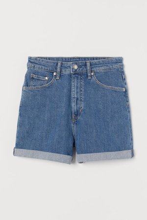 Mom Ultra High Denim Shorts - Blue