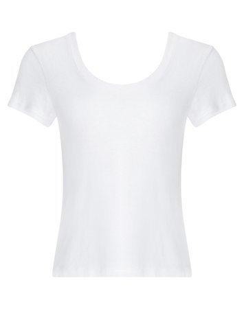 Slim Tee W/ Scoop Neck in Optic White | RE/DONE