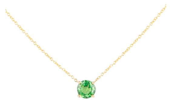Gold Green stone Necklace