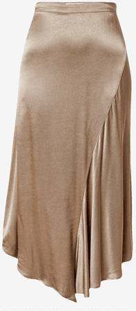gold satin silk skirt