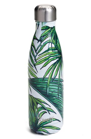Green palm water bottle