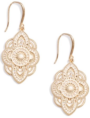 mandala gold earrings