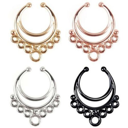 Nose Piercing Fake Septum Nose Ring Piercing Clip On Body Jewelry Faux Hoop Ring | eBay
