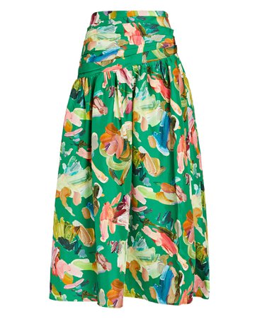 Alemais Arlo Floral Silk Midi Skirt | INTERMIX®
