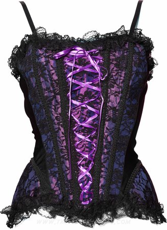 Black and purple corset