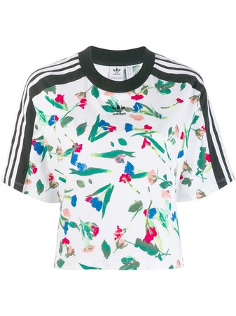 Adidas Camiseta Cropped Estampada - Farfetch