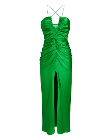 The Sei Keyhole Ruched Silk Maxi Dress | INTERMIX®