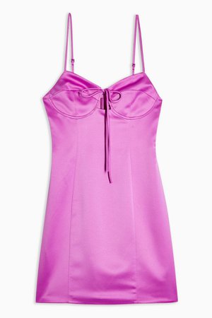 Bubblegum Pink Gathered Bust Slip Dress | Topshop