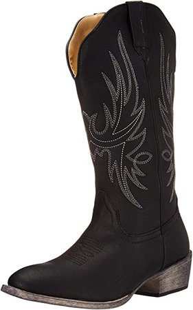 Amazon.com | Womens Western Cowgirl Cowboy Boot, Cimmaron Americana Round Toe by Silver Canyon, Flag, Size 9M | Mid-Calf