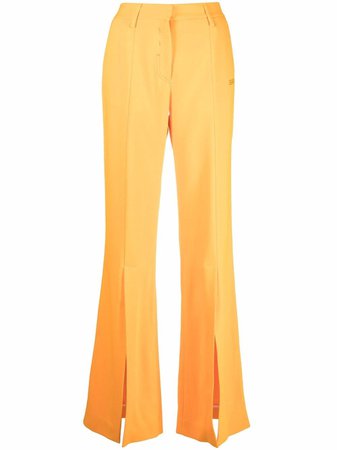 Shop Off-White slit-detail flared trousers with Express Delivery - FARFETCH