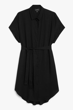 Belted shirt dress - Black - Shirt dresses - Monki WW