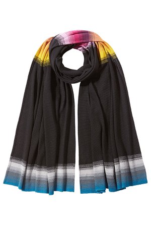 Wool Scarf with Stripe Detailing Gr. One Size