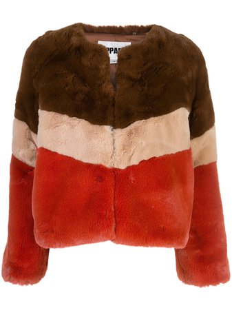 Shop brown & orange Apparis Brigitte faux-fur jacket with Express Delivery - Farfetch