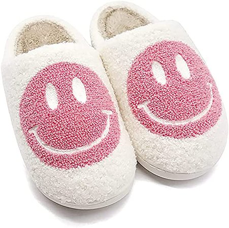 Amazon.com | Smiley Face Slippers For Women Men Kid - Family Set Smiley Face Slipper Fuzzy Fluffy Slip On Winter Home Slippers | Shoes