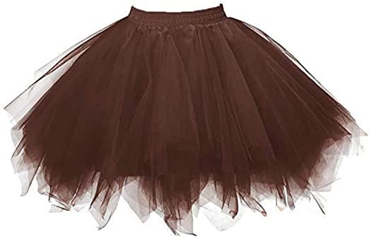 Adult Tutu Skirt for Women Ballet Mesh Tulle Skirt 1950s Vintage Party Skirts Teens Dance Bubble Skirt Petticoat at Amazon Women’s Clothing store