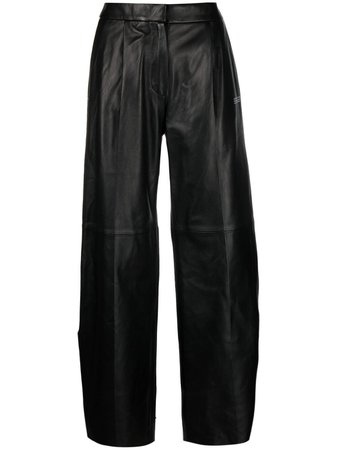 Shop black Off-White tie-ankle straight-leg trousers with Express Delivery - Farfetch