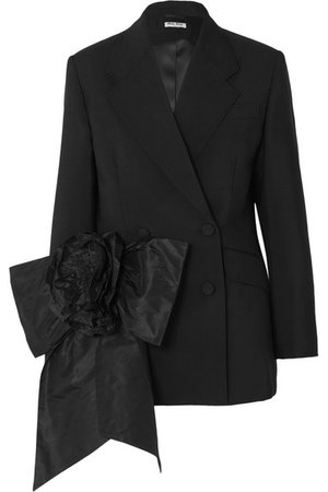 Miu Miu | Bow-embellished mohair and wool-blend blazer | NET-A-PORTER.COM