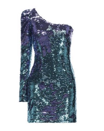 purple and blue sequin dress