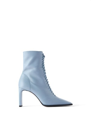 LACED LEATHER HIGH-HEEL ANKLE BOOTS-View All-DENIM-WOMAN-CORNERSHOPS | ZARA United States