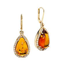 amber earrings in gold - Google Search