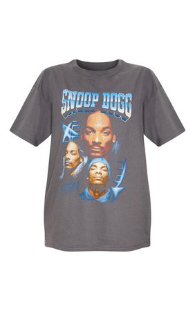 Grey Snoop Dogg Faces Oversized T Shirt | PrettyLittleThing