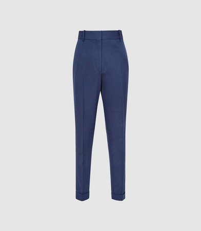 Sienna Blue Wool Blend Tailored Trousers – REISS