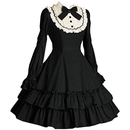 Amazon.com: Loli Miss Women Girls Classic Lolita Dress High Waist Skirt Long Sleeve Blouse Halloween Cosplay Costumes: Clothing