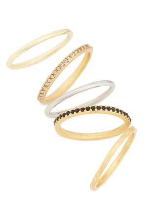 Madewell Set of 5 Filament Stacking Rings | Nordstrom