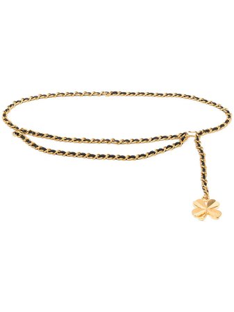 Chanel Pre-Owned 1995 clover charm chain belt - FARFETCH