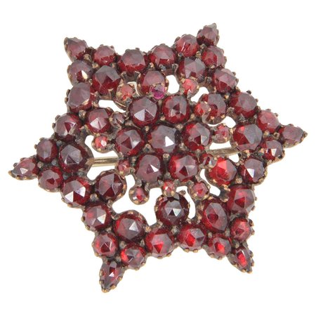 Victorian Garnet Star Brooch