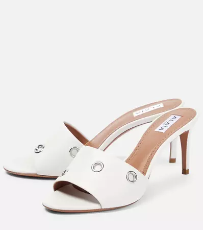 Alaïa - Oeillets embellished 80mm leather sandals | Mytheresa
