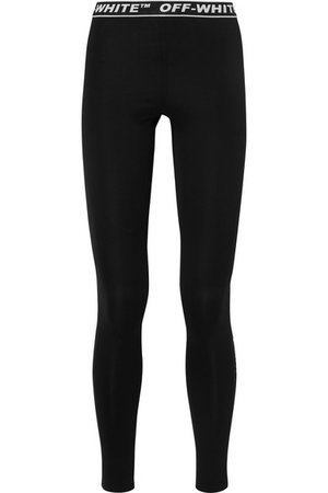 Off-White | Perforated stretch-jersey leggings | NET-A-PORTER.COM