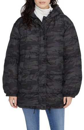 Sanctuary Camo Hooded Puffer Coat | Nordstrom