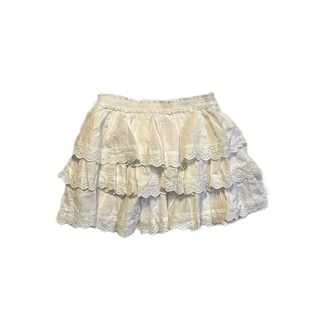 white ruffle tiered mini skirt