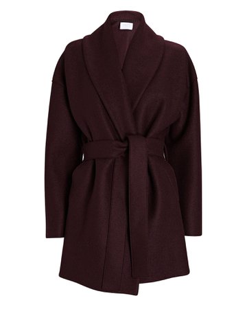 Harris Wharf London Belted Wool Wrap Coat | INTERMIX®