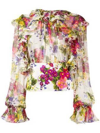 Dolce & Gabbana floral-print Ruffled Blouse - Farfetch