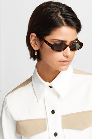 Le Specs | Outta Love oval-frame tortoiseshell acetate sunglasses | NET-A-PORTER.COM