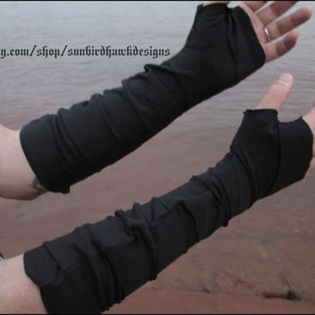 Black strapped wrist bracers