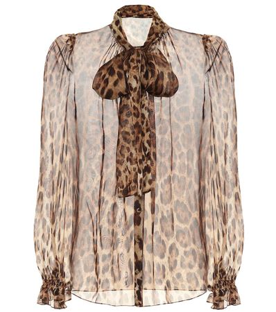 Dolce & Gabbana - Printed silk blouse | Mytheresa