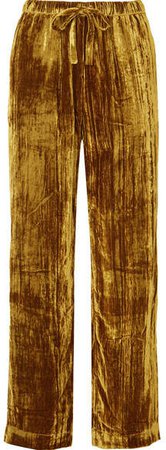 Aileen Crushed-velvet Pants - Gold