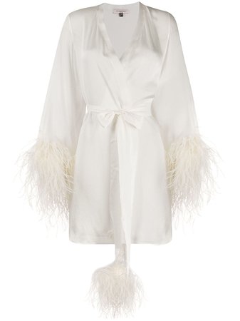 Gilda & Pearl Esme short satin robe white 2013 - Farfetch